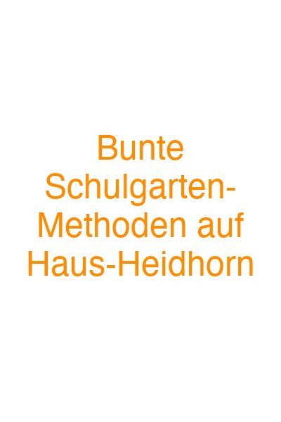 Bunte Schulgarten-Methoden auf Haus-Heidhorn