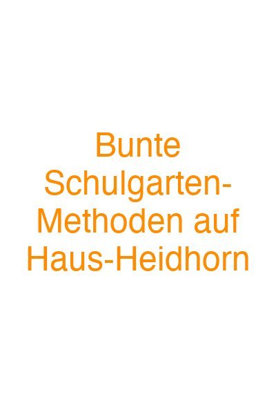 Bunte Schulgarten-Methoden auf Haus-Heidhorn