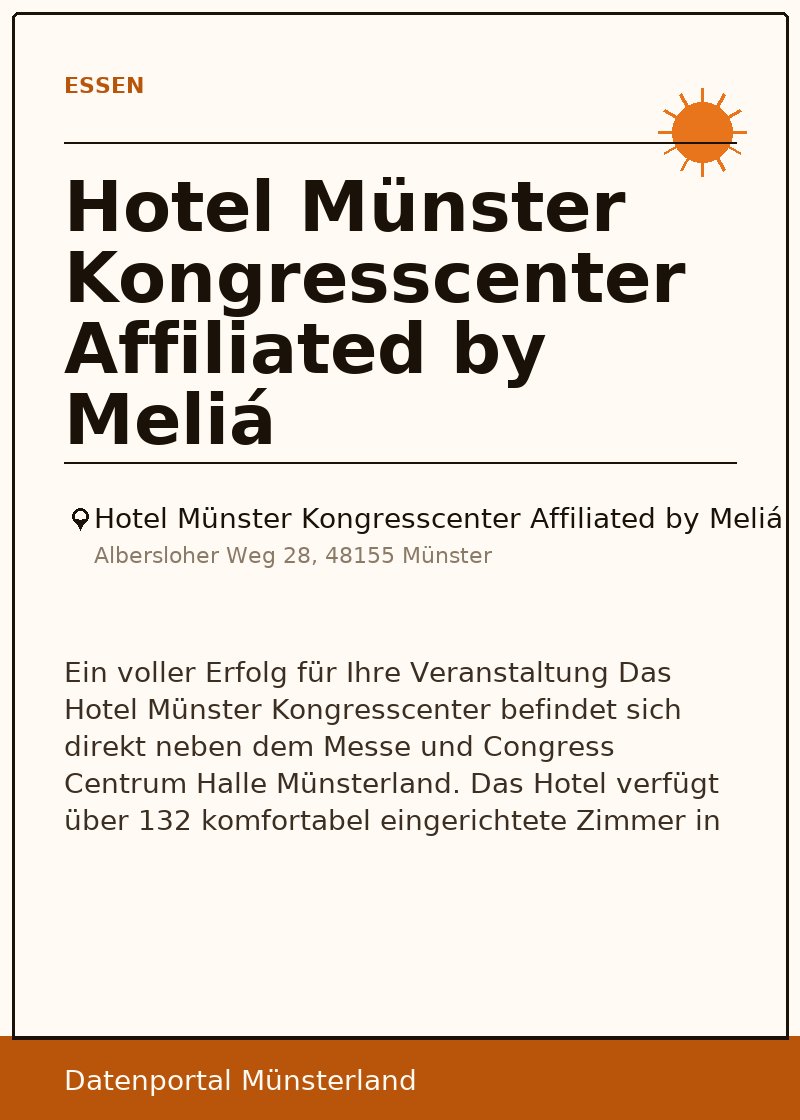 Hotel Münster Kongresscenter Affiliated by Meliá