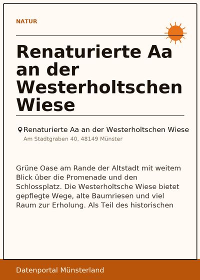 Renaturierte Aa an der Westerholtschen Wiese
