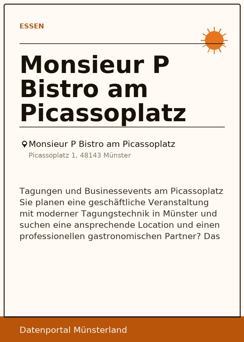 Monsieur P Bistro am Picassoplatz