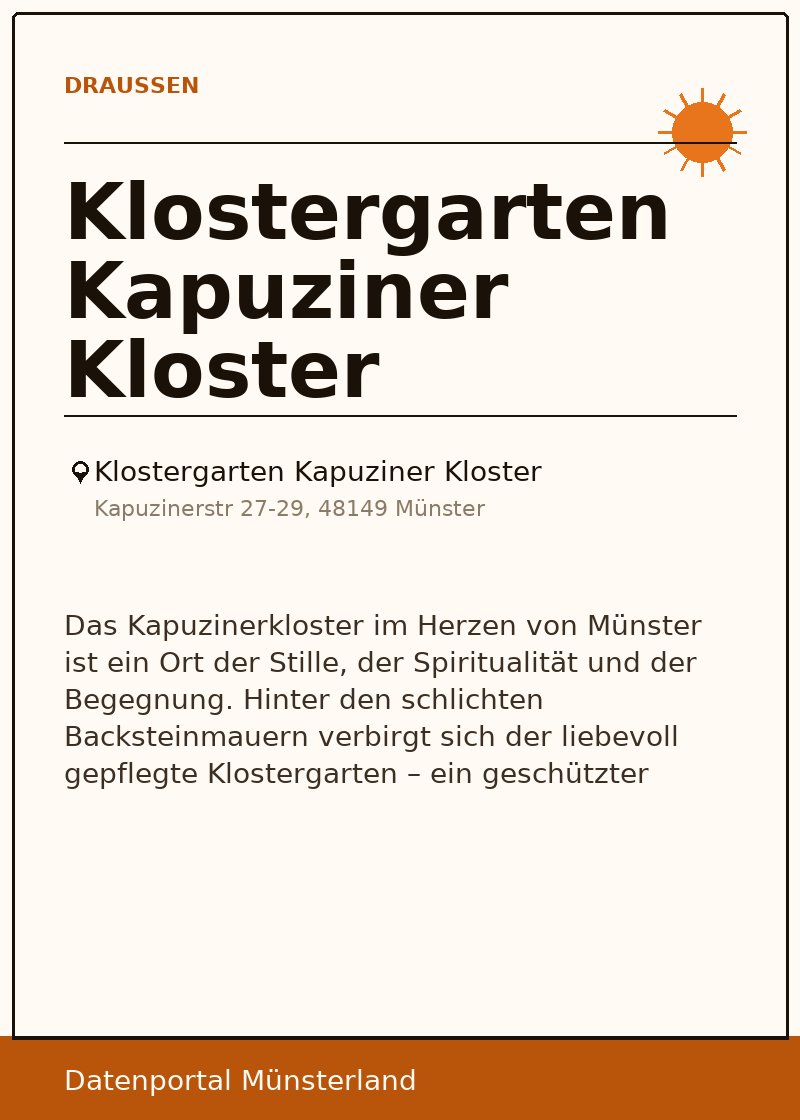 Klostergarten Kapuziner Kloster