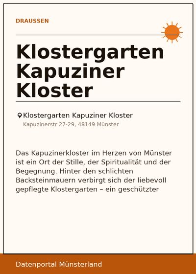 Klostergarten Kapuziner Kloster