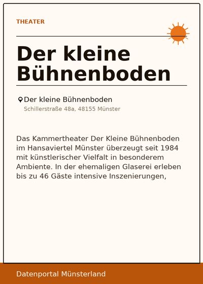 Der kleine Bühnenboden