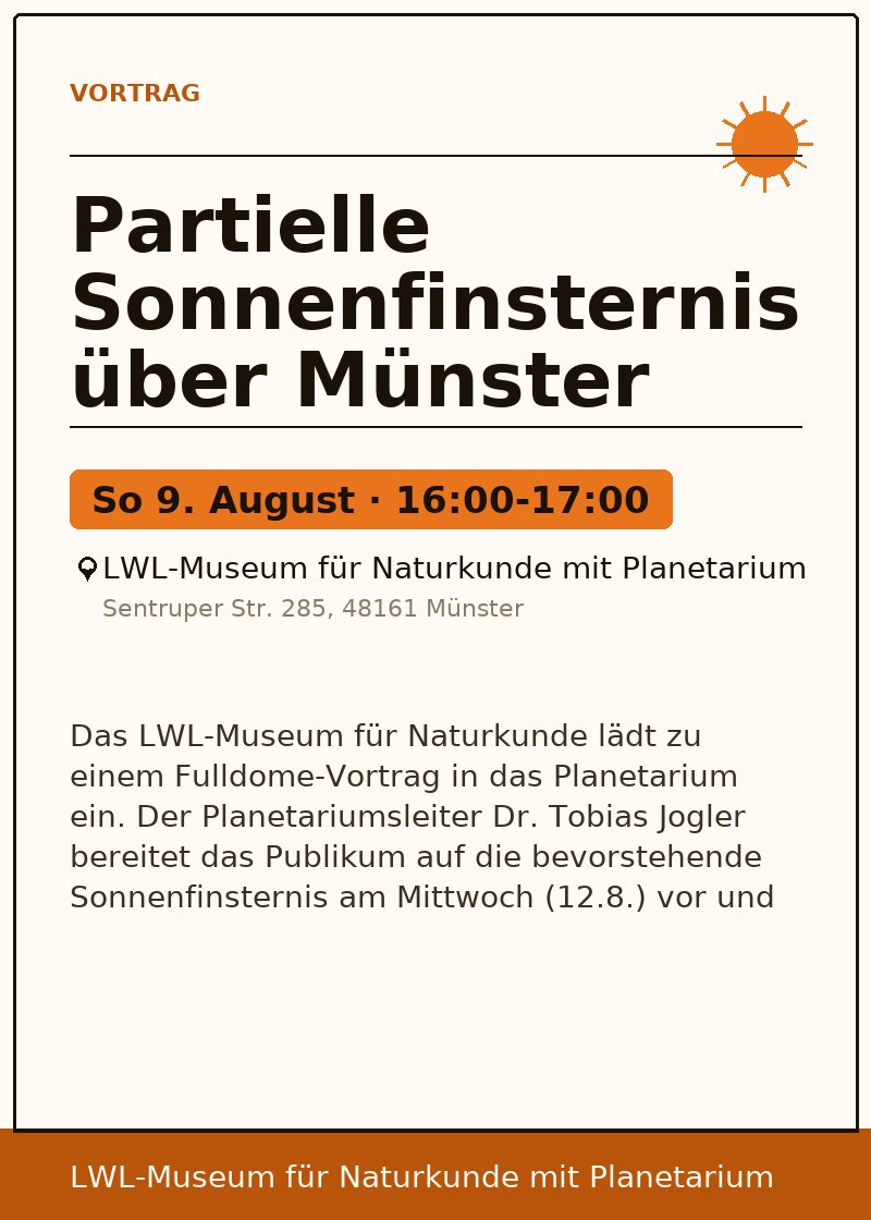 Partielle Sonnenfinsternis über Münster
