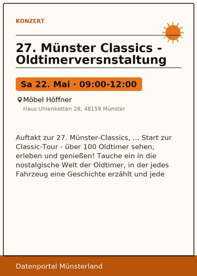 27. Münster Classics - Oldtimerversnstaltung