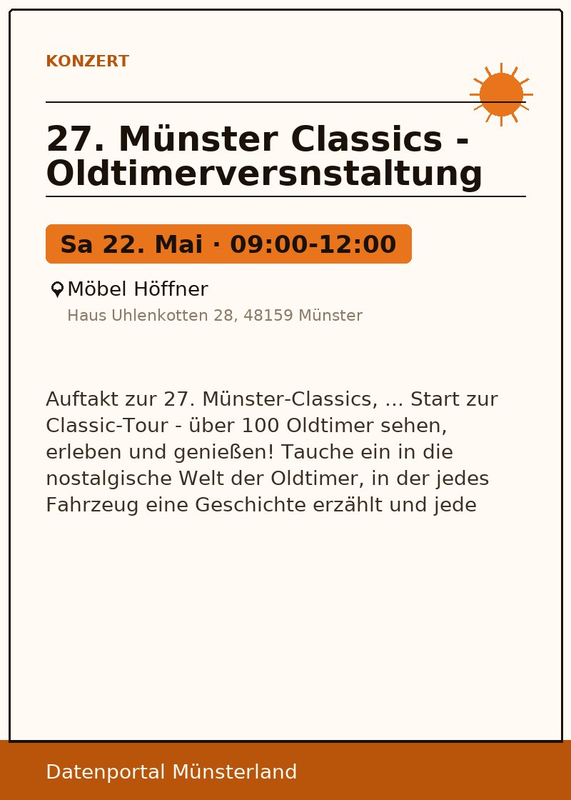 27. Münster Classics - Oldtimerversnstaltung