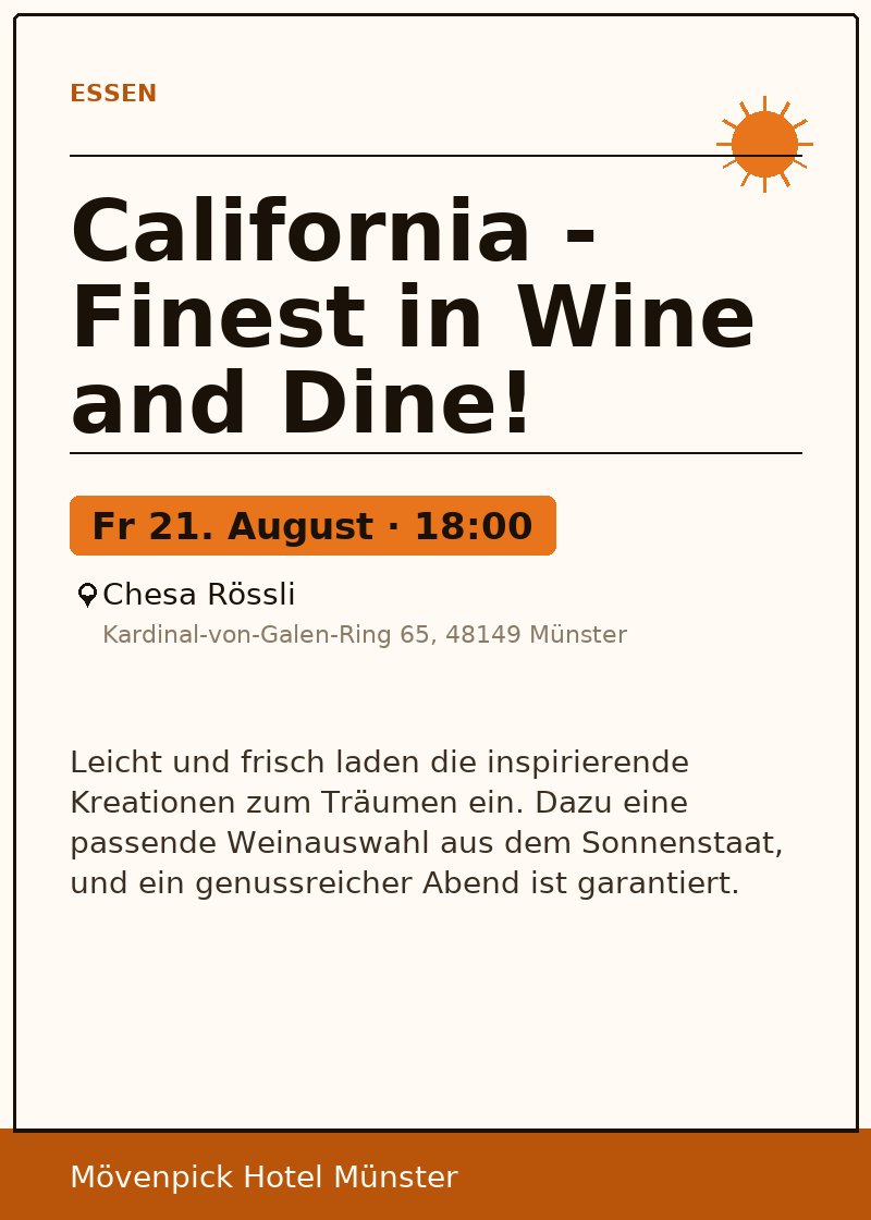 California - Finest in Wine and Dine!