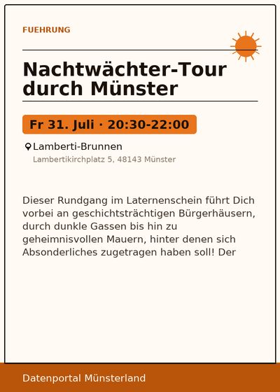 Nachtwächter-Tour durch Münster