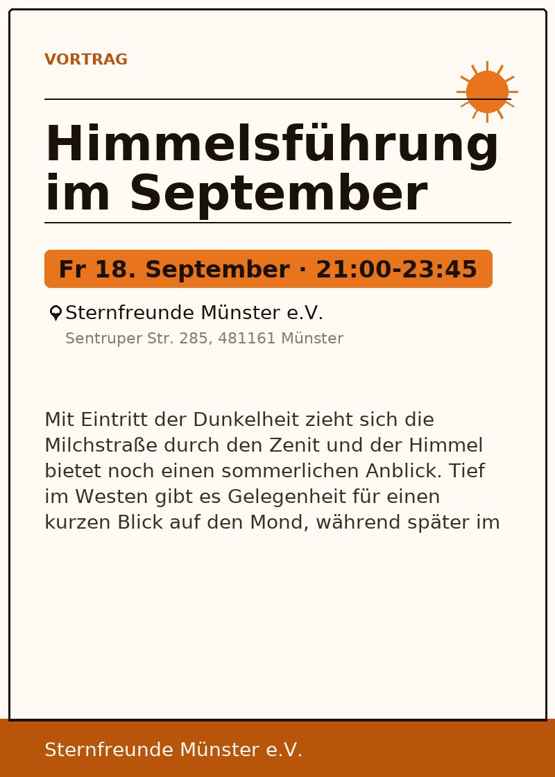 Himmelsführung im September