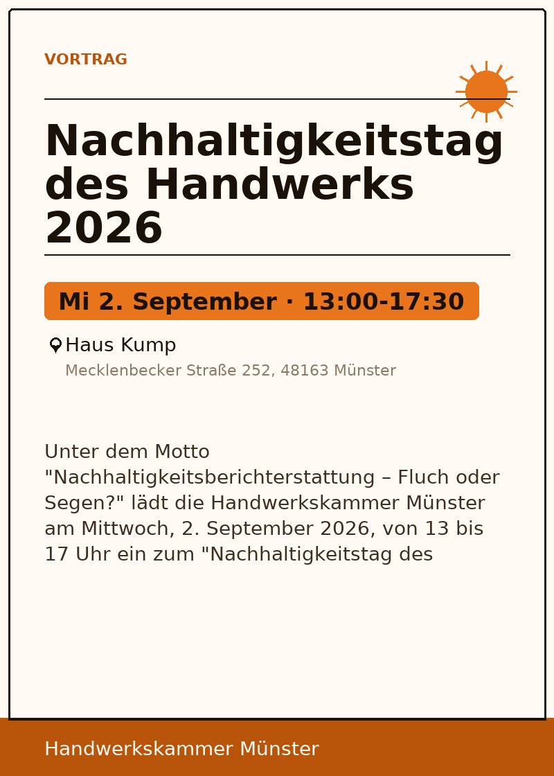 Nachhaltigkeitstag des Handwerks 2026