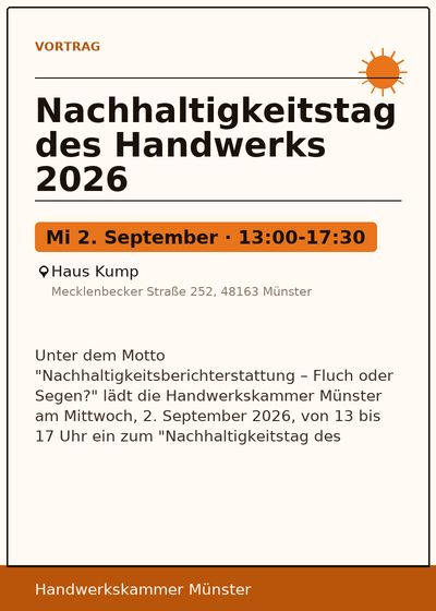 Nachhaltigkeitstag des Handwerks 2026